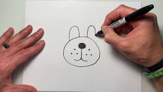 How To Draw A Cute Happy Dog Doodle For Kids Easy