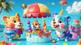 Ice Cream Party with Cute Animals | Fun Kids Song - Nursery Rhymes | Pool Party