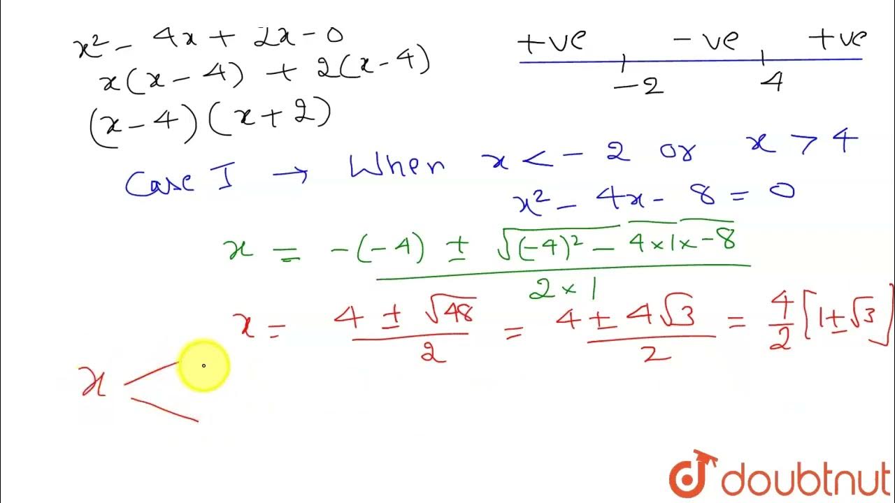 Solve x^22x8=2x 12 QUADRATIC EQUATIONS & INEQUATIONS MATHS