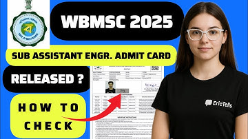 wbmsc sub asst. engg admit card 2025 | wbmsc sub assistant engineer hall ticket 2025