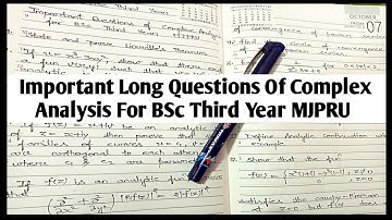 Important Questions Of Complex Analysis For BSc Third Year MJPRU Students | BscMath