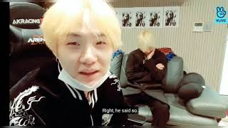 BTS (방탄소년단) Taehyung interrupting Yoongi's Birthday Vlive [ENG SUB]