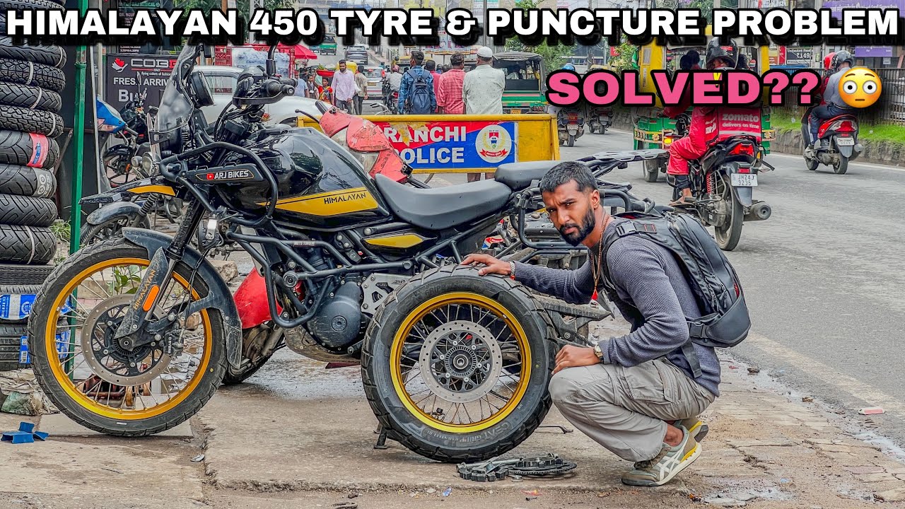HIMALAYAN 450 TYRE AND PUNCTURE PROBLEM SOLVED ?? 🥵