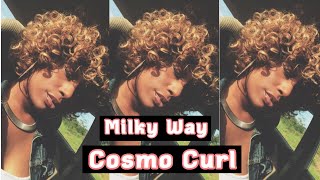 Full Curly Blonde Wig | Que by Milky Way Cosmo Curl Short Series 3ps