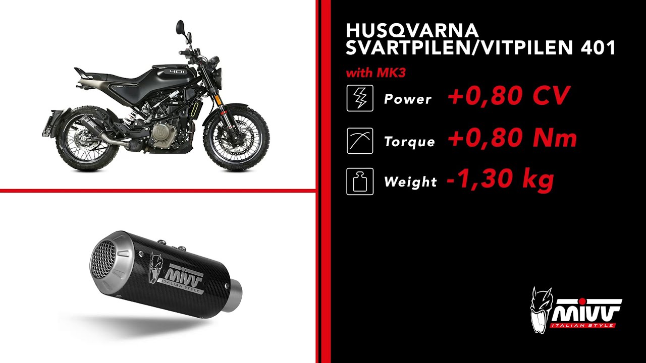 HUSQVARNA SVARTPILEN / VITPILEN 401 Exhaust Mivv MK3 Carbon HU.004