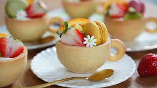 ถ้วยเหรอ? คุ้กกี้? : สูตรมินิทาร์ตผลไม้ : คุกกี้วานิลลาคัพ : ถ้วยตวง : Fruits Mini Tart Recipe