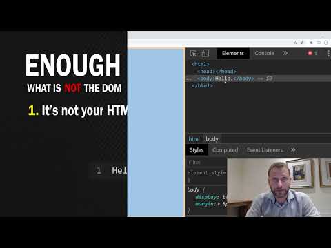 10  The DOM is not the same as your HTML
