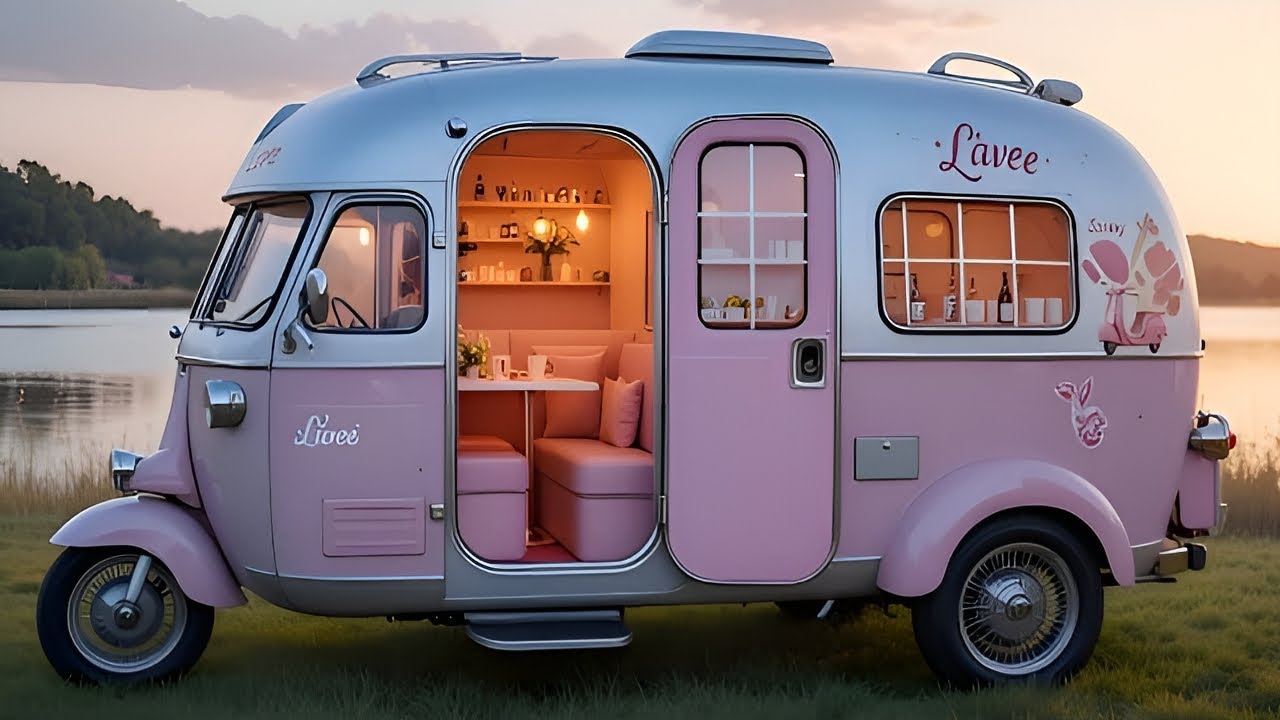 Обзор розового трехколесного автодома 2025 года — самый милый мини-электрический кемпер, который ...