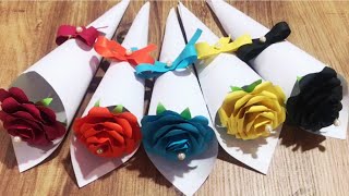 Kağıttan Renkli Güller Yapımı 🌹🌷💮🏵️🌹/Simple Hand Crafts  #8martdünyakadınlargünü