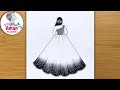 How to draw a girl with lehenga / girl drawing / how to draw a girl in beautiful traditional dress