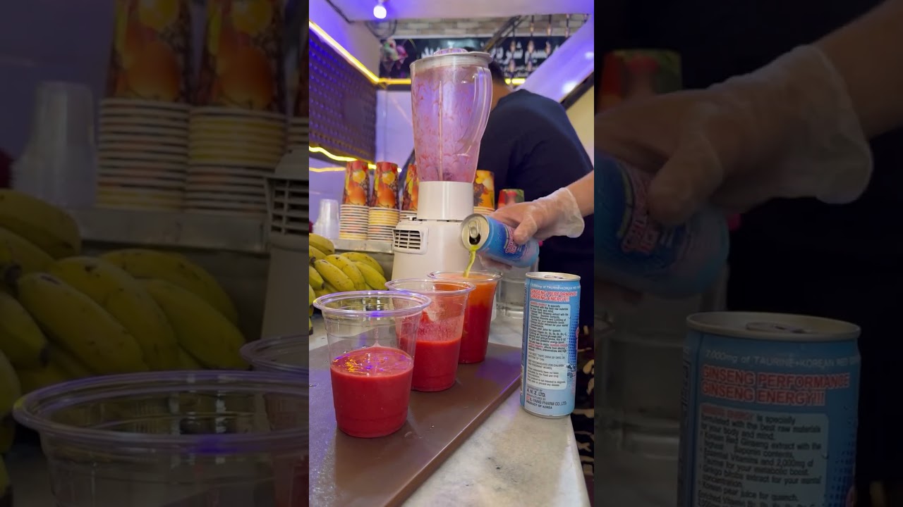 Strawberry 🍓 and Pineapple 🍍 juice with energy Ginseng 