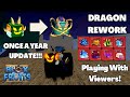 Blox fruits live dragon rework update eventually leviathanstockperm fruits giveaway