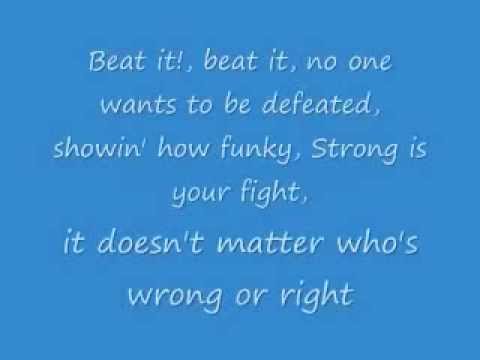 Michael Jackson Beat it (Lyrics)