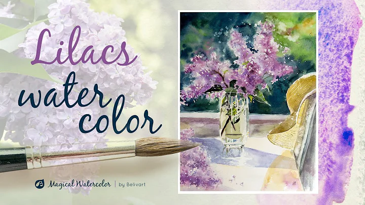 Painting Lilacs Flowers And Creating An Effect Of Light Watercolor Tutorial