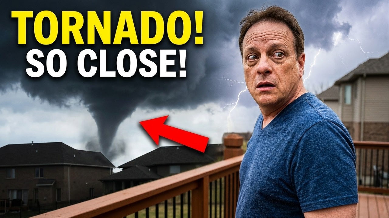 Наблюдаем за торнадо с нашей террасы! Вот как выглядит формирующийся торнадо #торнадо