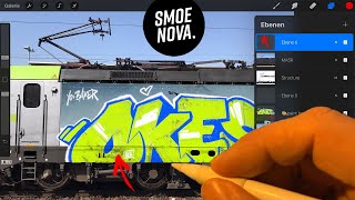 iPad Pro Digital Graffiti Tutorial | How to create Train Templates for Procreate App? screenshot 3