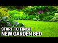 Putting in a Garden Bed START to FINISH with Trees Mulch & Flowers