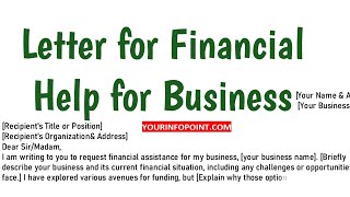 Application Letter for Financial Help for Business | Finance Letter Format