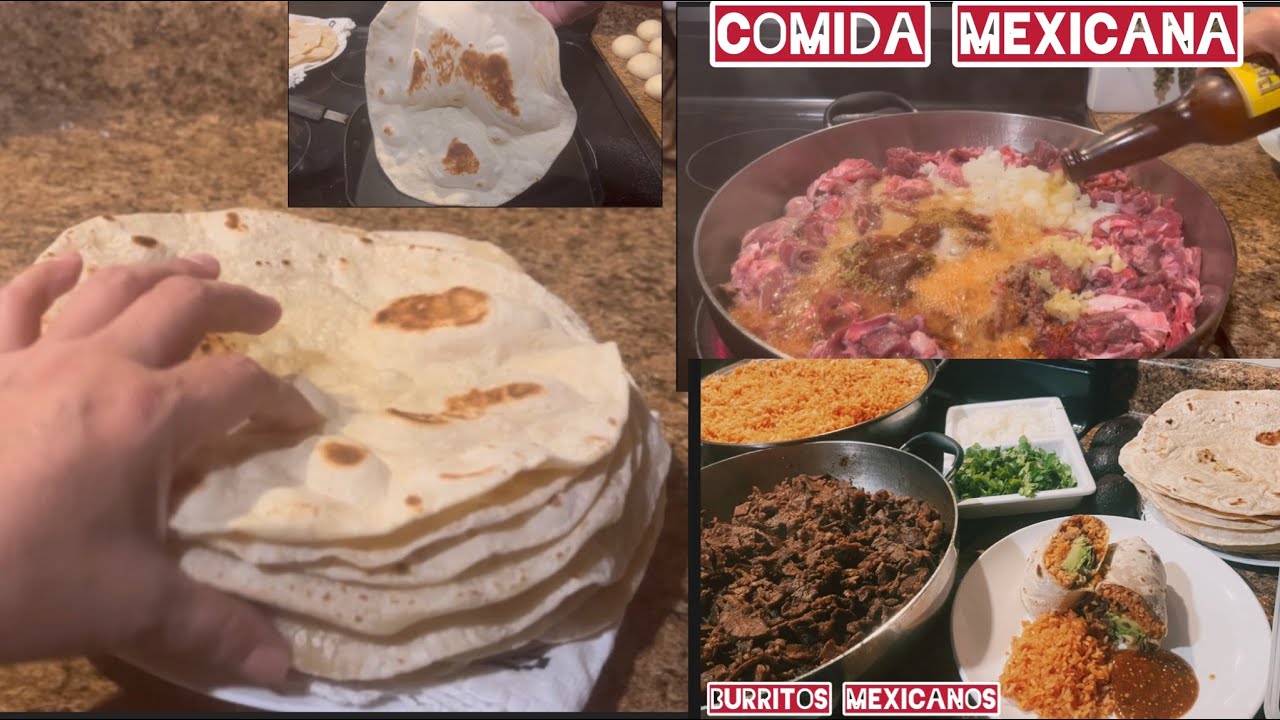 Como hacer tortillas de harina para burritos 🌯 de carne con un