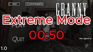 GRANNY EXTREME MODE SPEEDRUN RECORD! 50 Seconds (No Glitches, No Cheats)