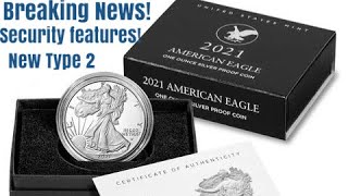 Breaking News from the US Mint. Type 2 Silver & Gold Eagles images, security features and Mintages!