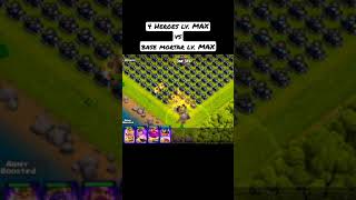 4 Heroes level MAX Vs base full mortars level MAX || Clash of clans #shorts screenshot 4