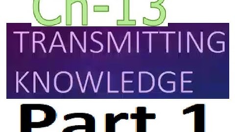 Ch 13 Transmitting Knowledge part 1