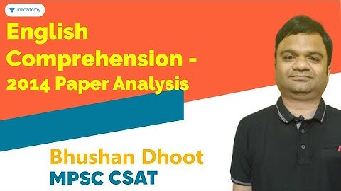 English Comprehension - 2014 Paper Analysis | MPSC 2020 | Bhushan Dhoot