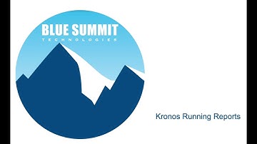 BST Kronos - Running Reports