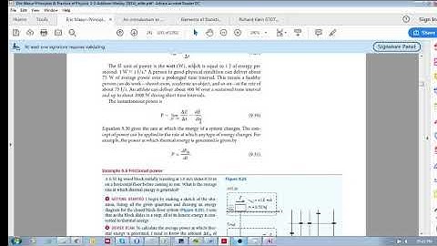 Chap 9.8 - Power,  Example 9.9 (rate at which thermal energy is generated)