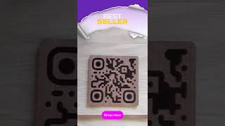 Custom QR Code Wooden Coaster: Laser Engraved 90mm Square