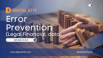 Understanding WCAG SC 3.3.4 Error Prevention | Legal, Financial, Data (Level A)