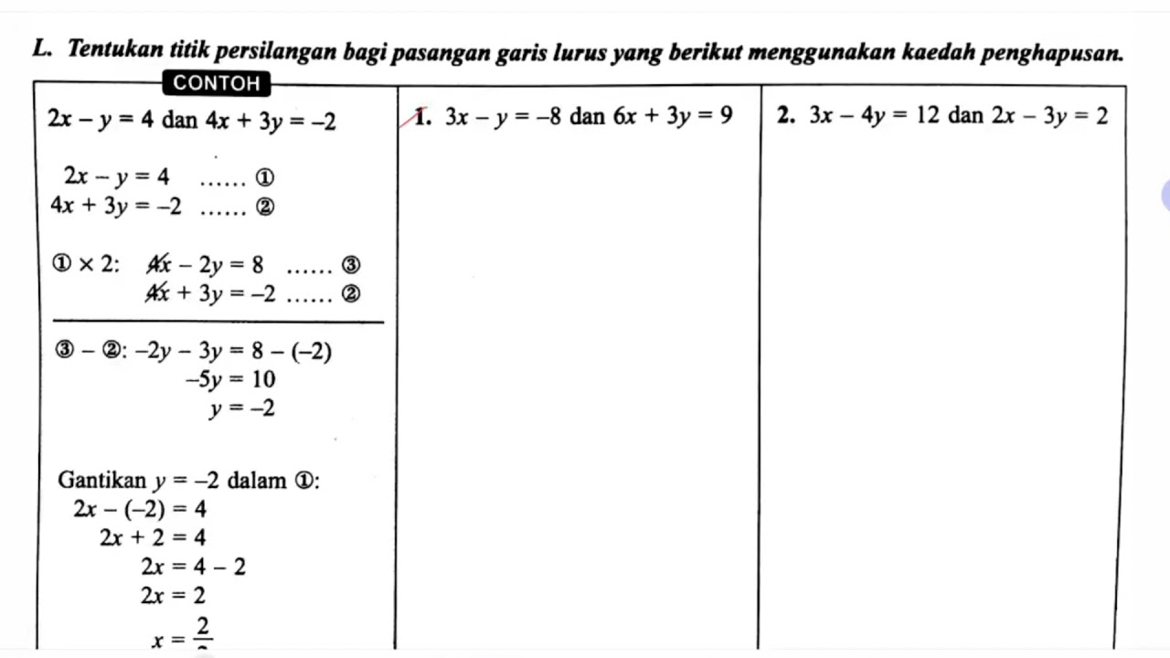 Cari Titik Persilangan (Mm Ting 3)