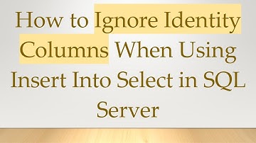 How to Ignore Identity Columns When Using Insert Into Select in SQL Server