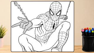 Spider-Man Coloring Page | This Pose & Coloring Look AMAZING! 🕸️