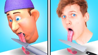 LANKYBOX PLAYS LICK RUNNER IN REAL LIFE!? (*FUNNIEST APP GAME MOMENTS*)
