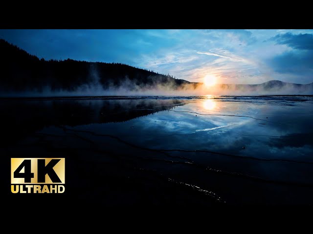 Icy Lake At Dusk Sounds for 8 HOURS | 4K class=
