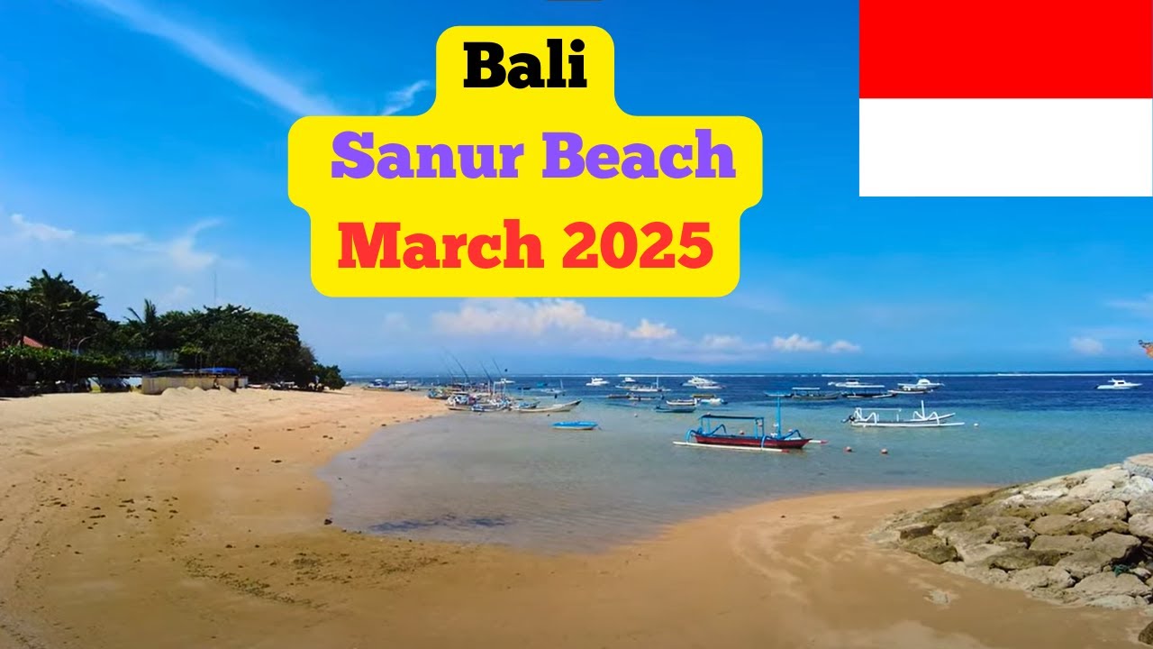 【4K】Sanur Beach walk in Bali March 2025 🇮🇩