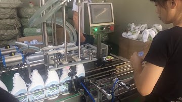 Automatic dual head cosmetic liquid filling trigger pump capping machine