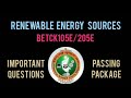Renewable energy resources vtu important questions and passing package|BETCK105E|#engineering #vtu 