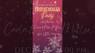 Pink Snowflakes Christmas Party Invitation Template Xmas Dinner Party Holiday Party Video Invite