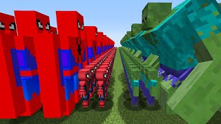 ÖRÜMCEK ADAM ORDUSU VS ZOMBİ ORDUSU 😱 - Minecraft
