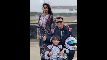 Actress shalini, Ajith,Aadhvik beautiful picture at car race #ajith #shalini #actor #shortsviral