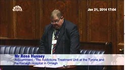 Ross Hussey MLA speaking on Addictions Treatment Unit in Stormont (NIA) 