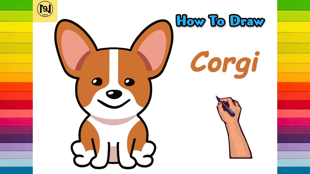 How to Draw a cute Corgi easy step by step | No.9 Arts - YouTube
