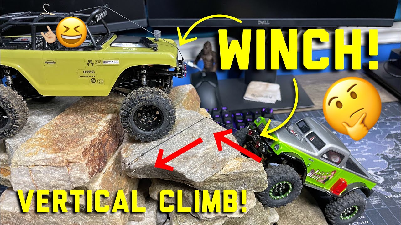 Scx24 Winch Test! // Quick run test and how to install winch for mini  crawlers!// 