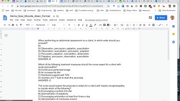 Creating Moodle quiz questions in a word processor using the Aiken format