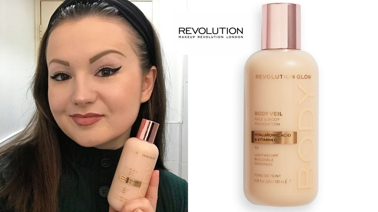 Makeup Revolution Body Veil Face & Body Foundation ( F2 ) - Review + Swatch  🤍 