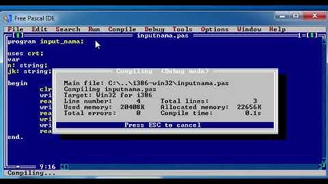 Tutorial Pascal : Program Input Nama