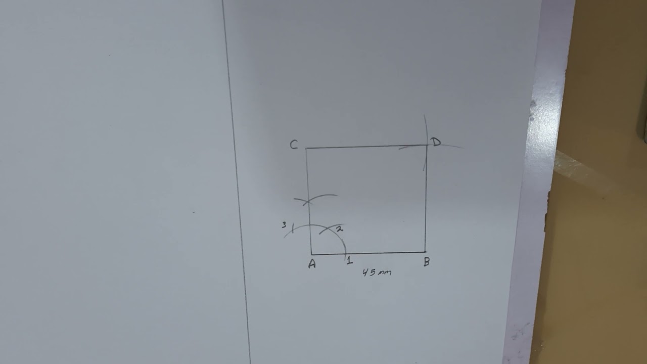 الفصل الخامس رسم مربع ومستطيل باستخدام الفرجال صفحه 55و56